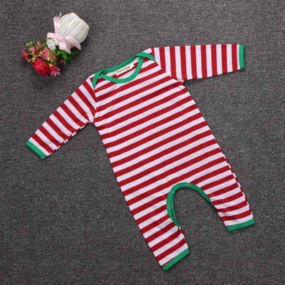 

Christmas Baby Boys Girls Cute Stripe Jumpsuit Romper Sleepwear Pajamas Clothes