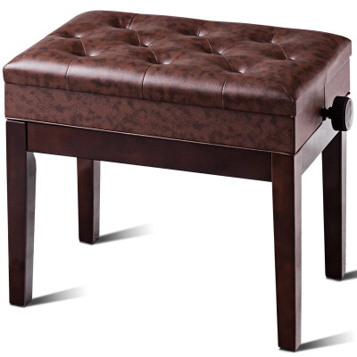 

PU Leather Height Adjustable Piano Bench with Music Storage