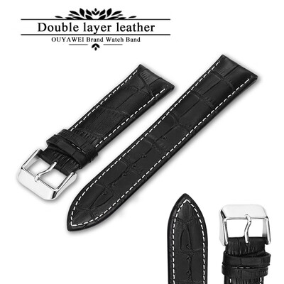 

High Quality 20mm 22mm 24mm Genuine Leather Watchbands For Man&Women Watch Band Straps Black Brown Strap Accessories Belts