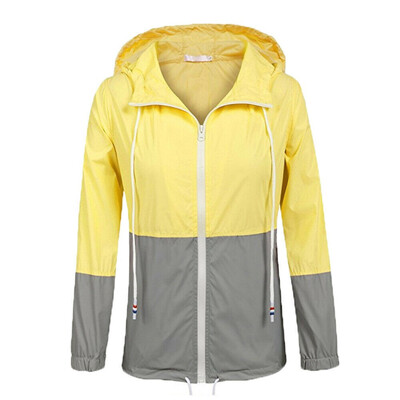 

New Women Hooded Zip Wind Breaker Outdoor Jacket Waterproof Rain Coat -2XL