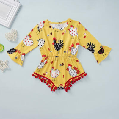 

AU Toddler Kids Baby Girl Clothes Long Sleeve Romper Jumpsuit Sunsuit Outfits
