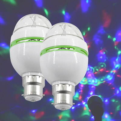 

2pcs Full Color Rotating Lamp LED Strobe Bulb Stage Lighting 3W B22 for Disco Ball Party Family Celebration