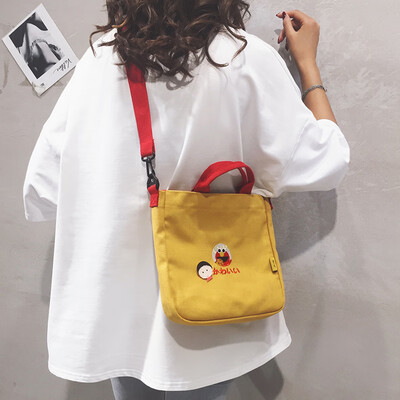 

Bag female 2019 new casual wild lazy wind canvas Messenger bag Korean version of the simple bag shoulder bag