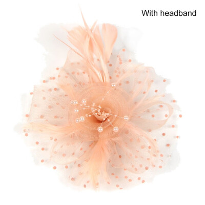 

New Hot Bridal Net Feather Hats Birdcage Net Wedding Headband Hats Bridal Fascinator Face Party Wedding Hair Accessories