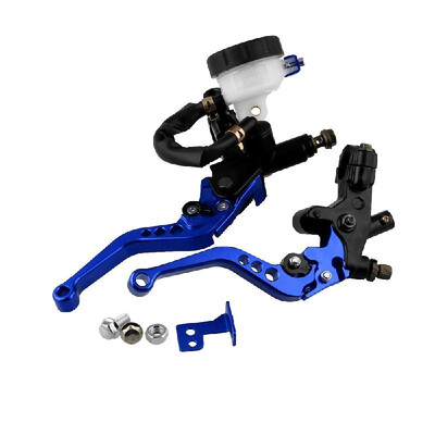 

78" Motorcycle Brake Clutch Levers Master Cylinder Reservoir Set Universal Adjustable