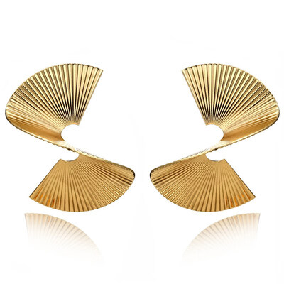 

EK2165 Personalized Punk Style Fashion Irregular Spiral Geometric Earrings For Women Hyperbole Gold Color Metal Drop Earring