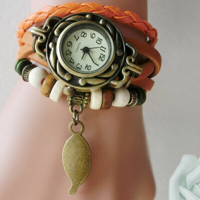

Duoya 2018 Fashion Ladies Watches Women Luxury Leaf Leather Wrist For Women Bracelet Vintage Sport Clock Watch Christmas Gif