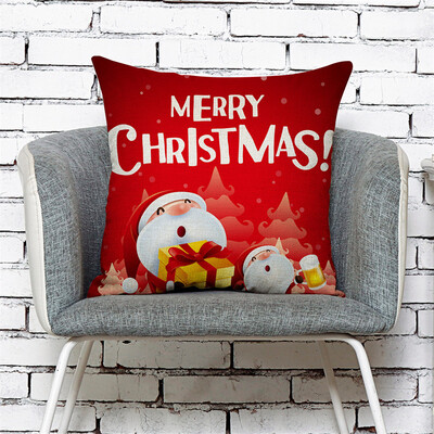 

Siaonvr Home Decor Cushion Cover Merry Christmas Pillowcase Sofa Throw Pillow Covers
