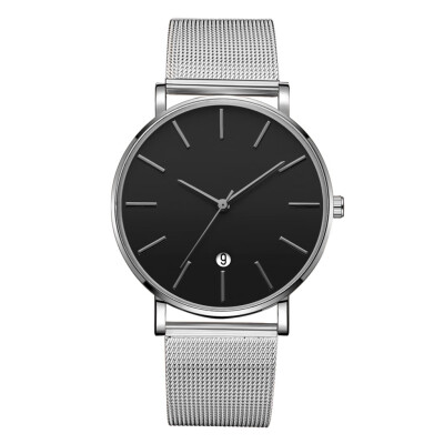 

Gobestart Fashion Simple Simple Casual Calendar Business Net With Strap Mens Watch