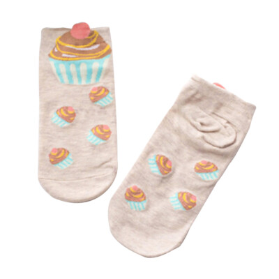 

High Quality New Cartoon Socks Lovely Sweet Cupcake Socks for Girls Women Children Casual Breathable Cotton Boat Socks