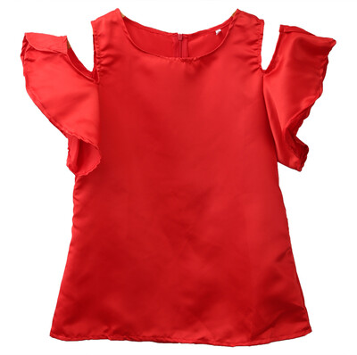 

Fashion Summer Womens Lady Ruffled Short Sleeve Shirt Loose Casual Blouse Top T-Shirts