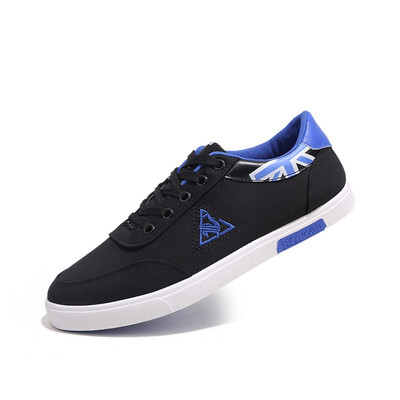 

Mens low-top canvas shoes Korean fashion breathable sneakers laced flat-soled casual shoes