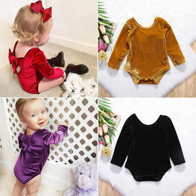 

Newborn Baby Girls Bowknot Romper Bodysuit Jumpsuit Clothes Outfits