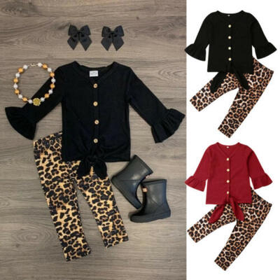 

UK Toddler Kids Baby Girl Autumn Outfit Clothes T-shirt TopsLong Pants 2PCS Set