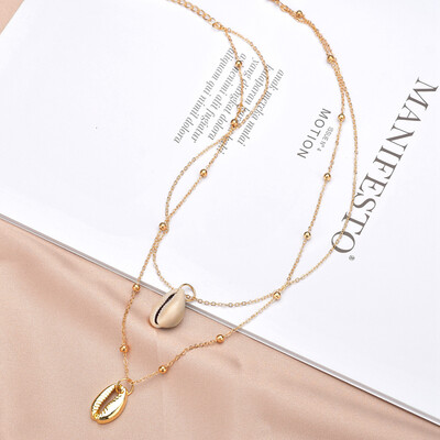 

New Bohemia Multi-layer Gold Metal Alloy Stars Pendant&Necklaces For Women Summer Boho Choker Necklaces Party Wedding Jewelry