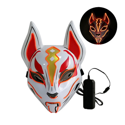 

10 Color Fox Full Face Mask Neon Lights Halloween Party Led Lampshade Dark Glowing Cosplay Mask Party Costume Mask