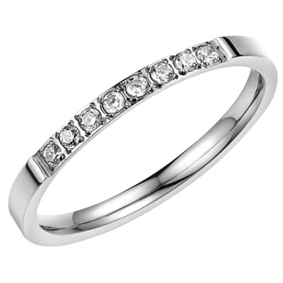 

18K Rose Gold And Zircon Copper Strips For Men And Women Simple Single Circle 925 Couple Ring Size 6-10