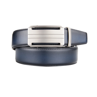 

BPSTAR Mens Automatic Buckle Genuine Leather Mens Ratchet Holeless Belt Business High Quality Mens Real Belt for Pants