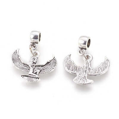 

Alloy European Dangle Beads Large Hole Pendant Angel Antique Silver 26mm Hole 4mm Pendant 16x20x2mm