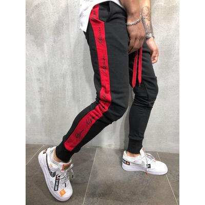 

Mens Gym Slim Fit Trousers Tracksuit Bottoms Skinny Joggers Sweat Track Pants