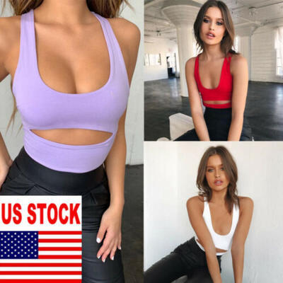 

US Women Cami Tank Top Bustier Bra Vest Crop Top Bralette Blouse Singlet T Shirt