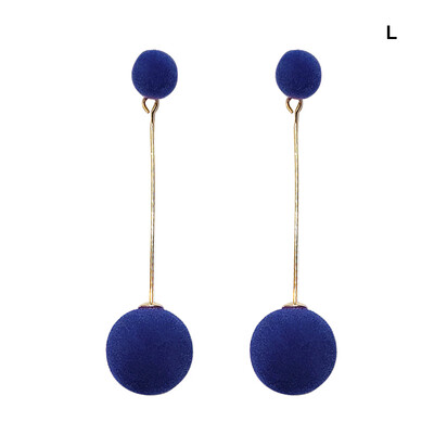 

New Women Fashion Sweet Cute All-match Long Style Concise Casual Exquisite Round Ball Dangle Earrings