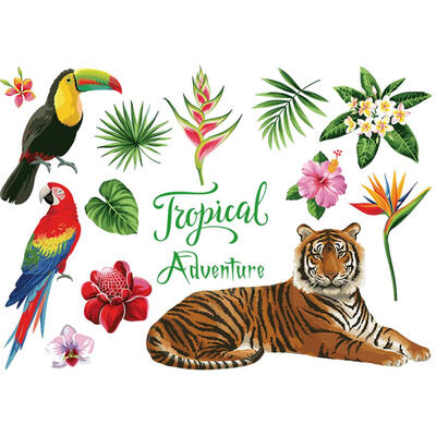 

Tiger Animal Waterproof PVC Self-adhesive TV Background Wall Stickers Decal