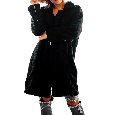

Toponeto Outwear Womens Winter Jacket Wool Button Pocket Cotton Long Sleeves Overcoat