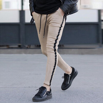 

Gobestart Mens New Style Fashion Striped Tights Pant Fashionable Comfortable Trousers