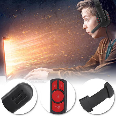 

Greensen OVLENG Q7 Headset E-sports Headphones Red Black Game Headphones Wired PU Leather Ear Cover Game Headphones Headset