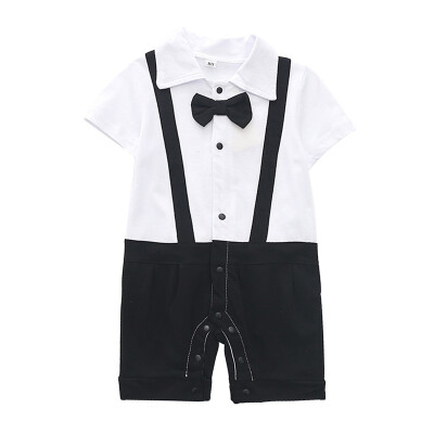 

Infant Rompers Baby Boys Gentle Short Sleeve Rompers Kids Bodysuit Jumpsuit Newborn Clothes