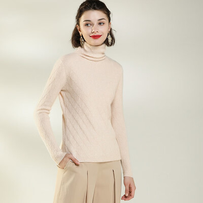 

QIANMUCHUN Womens High Lapel Collared Cashmere woolen sweater Fashion 5799