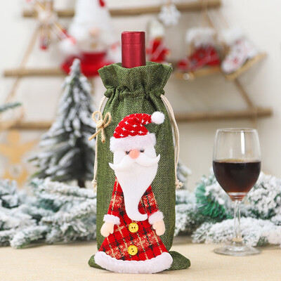 

〖Follure〗Merry Christmas Santa Wine Bottle Bag Cover Xmas Festival Party Table Decor Gift