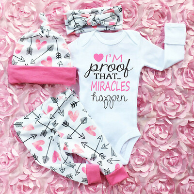 

Newborn Infant Baby Girl Romper Jumpsuit Bodysuit Headband Clothes Outfit Set