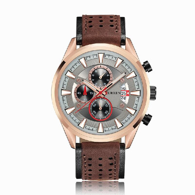 

Curren Leather Band Watches Fashion Business Men Quartz Wrist Casual Sports Watches Chronograph Sub-Dials Male Wristwatch