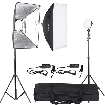 

Andoer LED Photography Studio Lighting Light Kit with 2 30W LED Lamp 2 Softbox 2 Light Stand 1 Carrying Bag