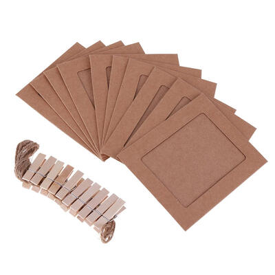 

10pcs Paper Frame with Clips Rope Combine DIY Wall Photo Hanging Home Decor