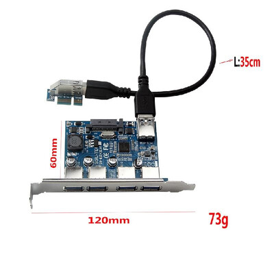 

Four Ports USB 30 Super Fast 5Gbps PCI-E Expansion Card PCI Express Adapter Converter Card Power Supply Module For Desktop PC wit