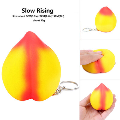 

Gotoamei Cute Mini Peach Super Slow Rising Scented Relieve Stress Toy Keychain