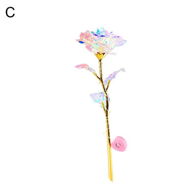

Creative Gold Foil Plated Luminous Rose Flower Wedding Valentine Mother Day Gift