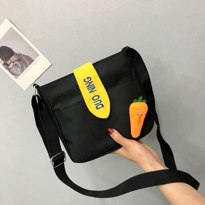 

Tailored Fashion Lady Cute Solid Color Canvas Carrot Wild Shoulder Bag Messenger Bag