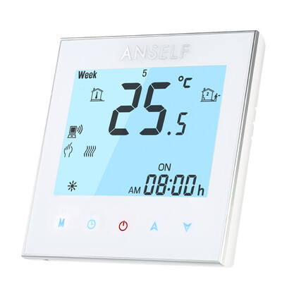 

Anself 3A 110240V Water Heating Energy Saving WIFI Smart Thermostat with Touchscreen LCD Display Durable Programmable Temperature