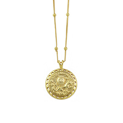

7 Style Fashion Vintage Gold Coin Bronze Rope Chain Pattern Pendant Necklace