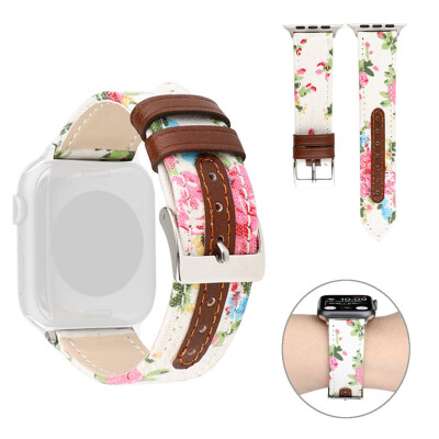 

〖Follure〗Leather Band Flower Printed Strap Replaceable For Apple Watch Series4321 3840mm