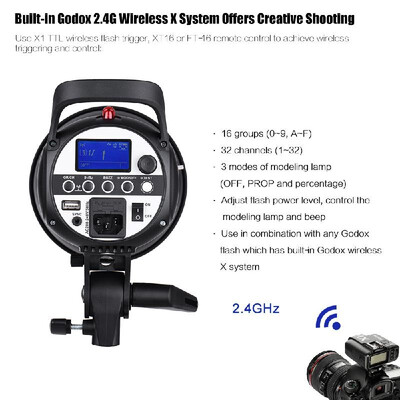 

Godox SK300II Professional Compact 300Ws Studio Flash Strobe Light Built-in Godox 24G Wireless X System GN58 5600K with 150W Mode