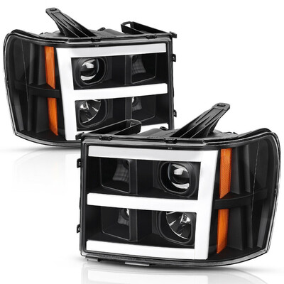 

Headlight Assembly for 07-13 GMC Sierra 150007-14 Sierra 2500HD 3500HD Pickup Truck Black Housing Headlamps