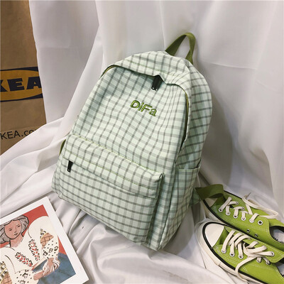 

Ins schoolbag female Korean version of senior high school students with a sense of antiquity simple Baitao campus Plaid backpack s