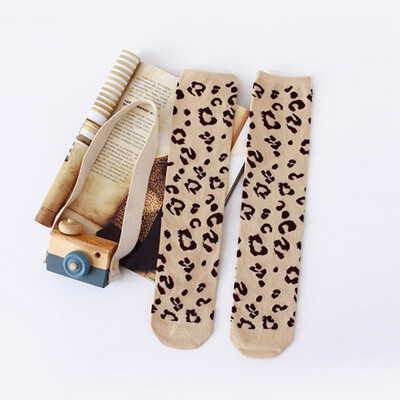 

1 Pair Fashion Leopard Boys Girls Socks Cotton Soft Kids Knee High Socks Winter Leg Warmers Children Long Sock