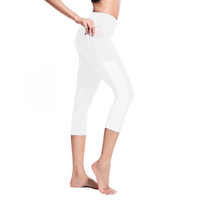 

Tailored Womens Side Pocket Stitching Tight Running Stretch Seven-point Yoga Pants
