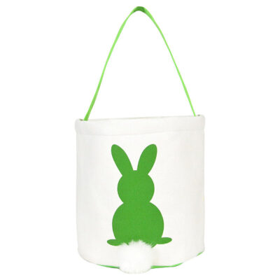 

Happy Easter Canvas Bunny Bag Kids Gift Basket Party Rabbit Egg Pouch Decoration